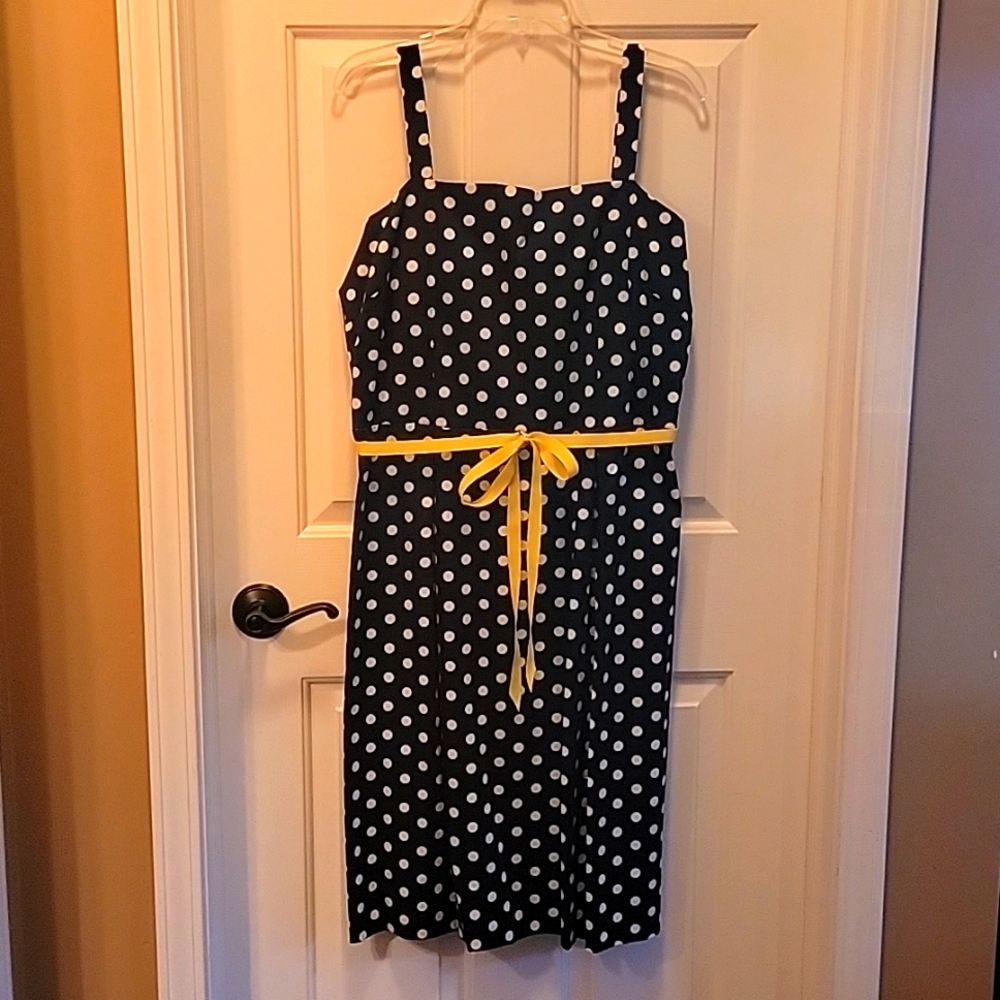 Black with white polka-dots summer dress
